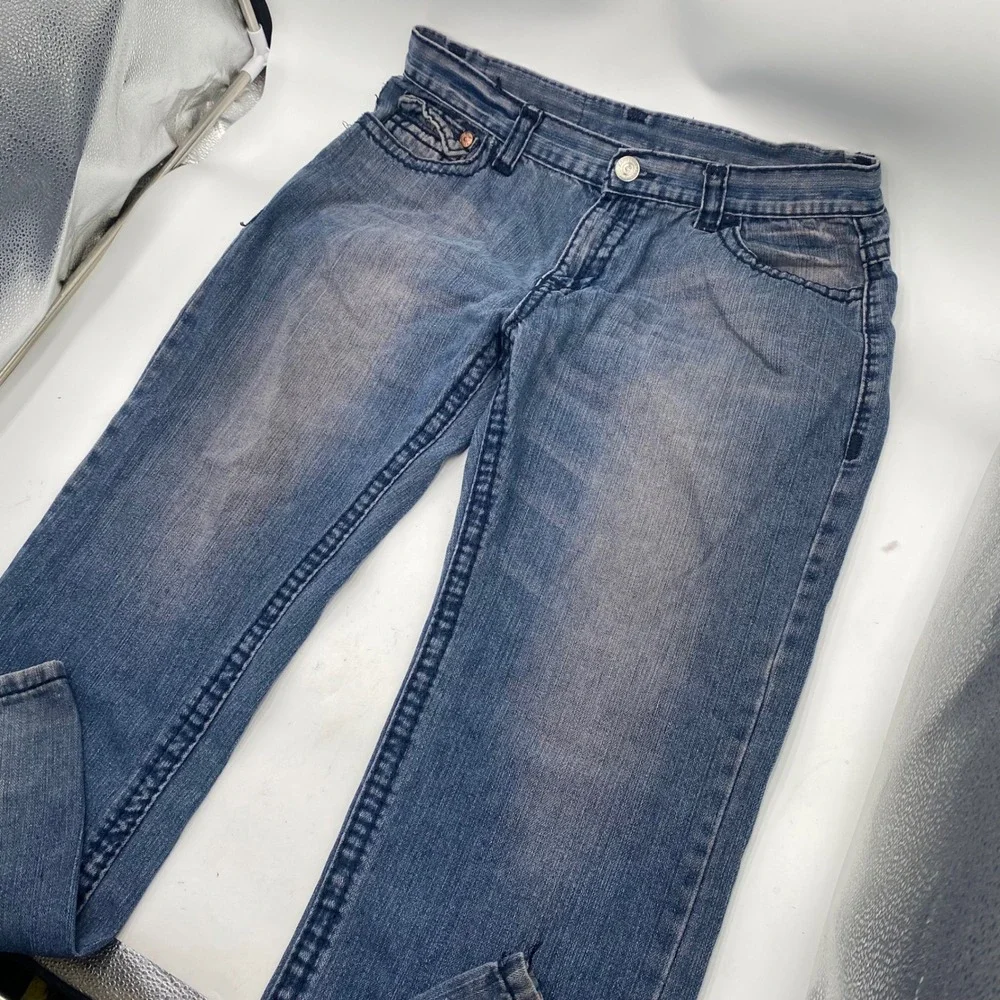 True Religion Joey Super T Jeans Mens 38x32 Blue Baggy Relaxed Made USA Vintage